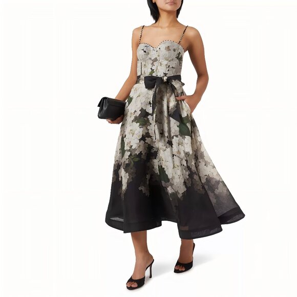 Zimmermann High Tide Peplum Midi Dress - Picture 1 of 12